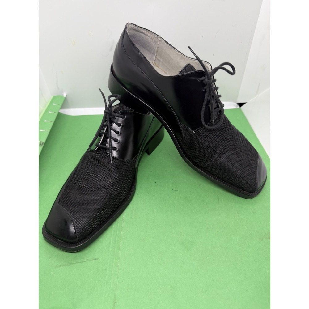 Emilio Franco Men's Black Dress Shoes Size 8 Lace Up Italian Made.